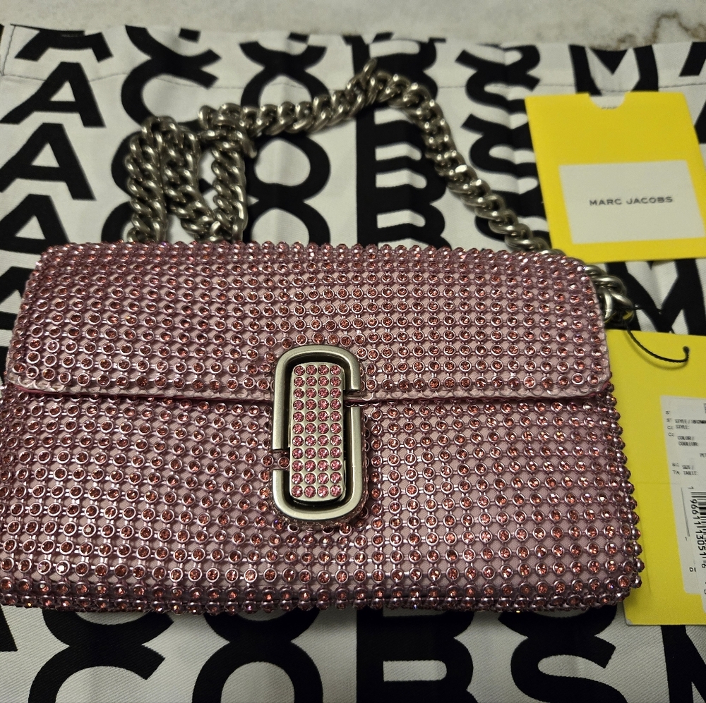 Marc Jacobs The Pink Rhinestone J Marc Crystals Shoulder Bag Crossbody